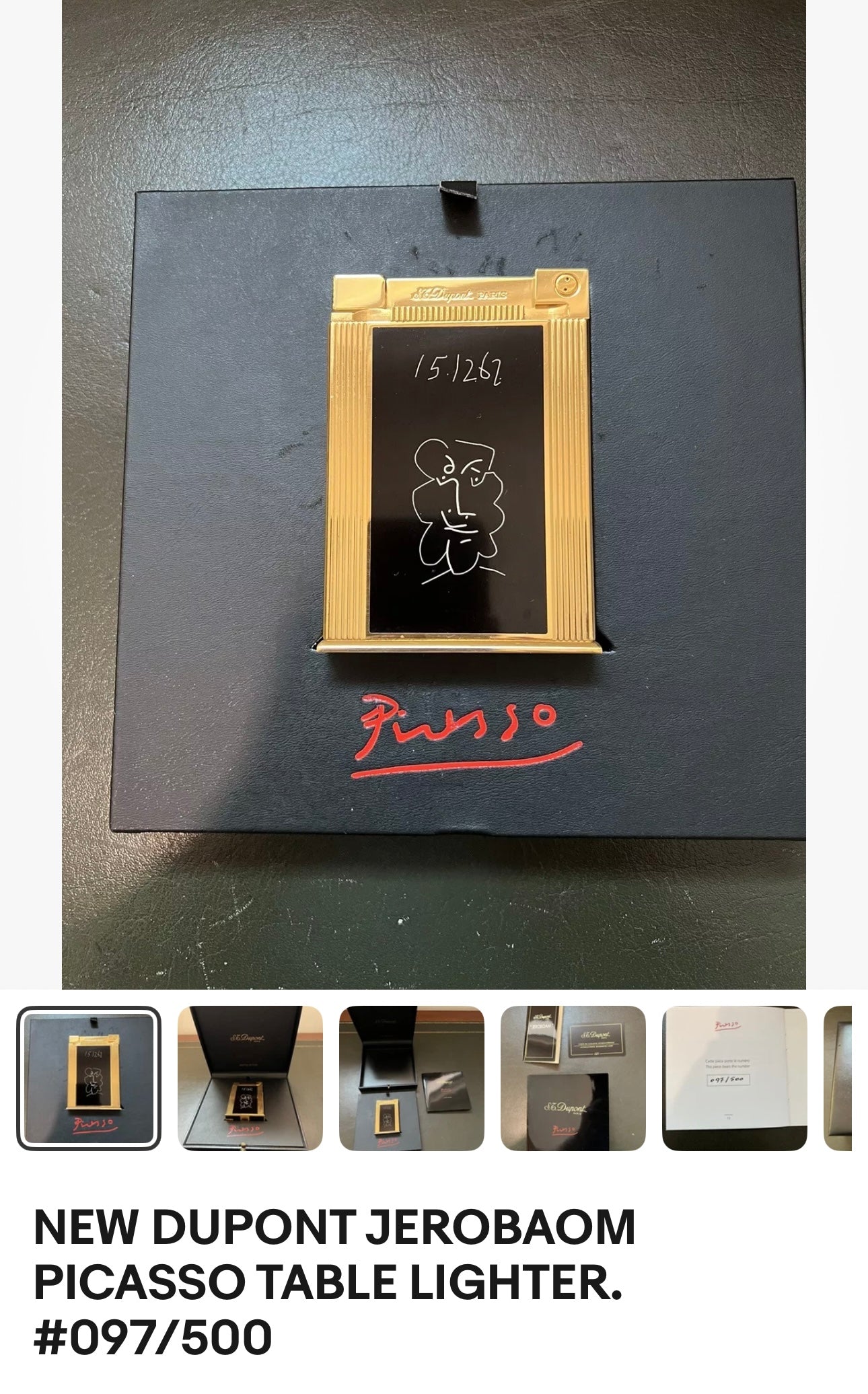 NEW DUPONT JEROBAOM PICASSO TABLE LIGHTER. #097/500. Free shipping.