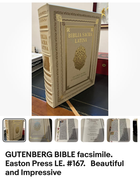 Gutenburg Bible Fascimile Easton PressLE #167.  Free shipping.